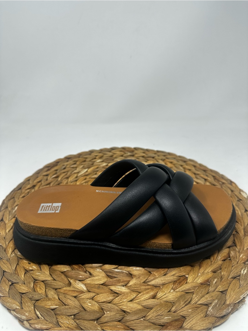 FitFlop Gen-FF Padded Strap Platform Sandals Black Size 7 Women's